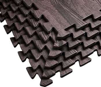 Yes4All Wood Grain Floor Mats Interlocking Exercise Foam Mats – Cover 48 SQFT (Multi-Color)