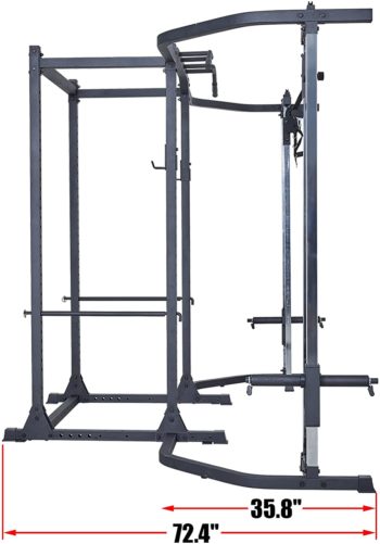 papababe Power Cage, Cable Crossover Machine, Power Rack Squat Rack with LAT Pull Down& Cable Crossover Attachments