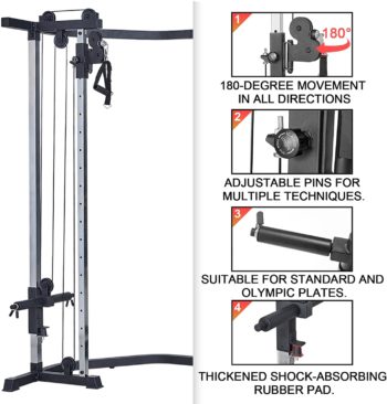 papababe Power Cage, Cable Crossover Machine, Power Rack Squat Rack with LAT Pull Down& Cable Crossover Attachments