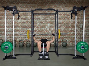 papababe Power Cage, Cable Crossover Machine, Power Rack Squat Rack with LAT Pull Down& Cable Crossover Attachments