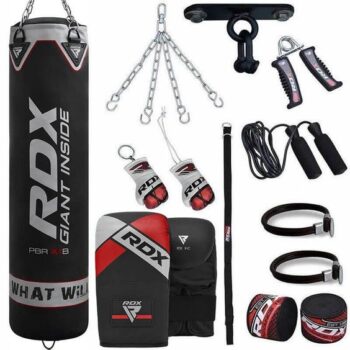 RDX X1B 5ft 13-in-1 Black Punch Bag & Mitts Cardio Workout Filled Heavy Training Equipment MMA Kickboxing Karate Muay Thai Set