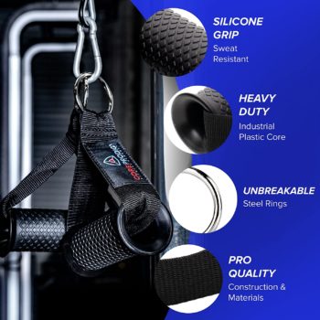 Core Prodigy Heavy Duty Exercise Handles - Grip Attachments for Cable Machine Pulleys, Gym Equipment, Resistance Bands, and Weight Lifting