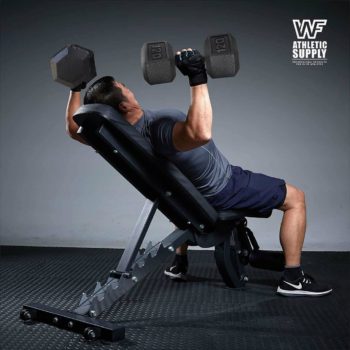 WF Athletic Supply Cast Iron Dumbbell Set, Solid Hexagon Grey Dumbbell Set, Strength Training Free Weights for Women & Men