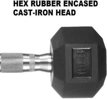 papababe Dumbbell Set Rubber Encased Hex Dumbbell Free Weights Dumbbells Set Home Weight Set