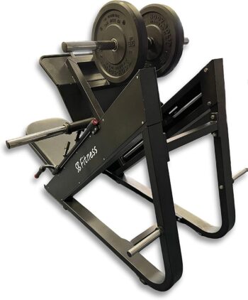 SB Fitness Equipment SB-LP2500 Commercial Grade Adjustable Plate Loaded Leg Press and Calf Raise Machine with Extra Plate Storage, Black