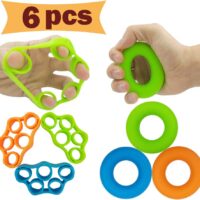 Hand Grip Strengthener, Finger Exerciser, Grip Strength Trainer (6 PCS)