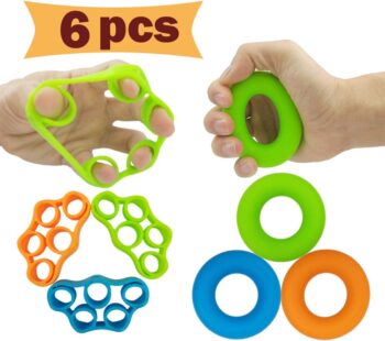 Hand Grip Strengthener, Finger Exerciser, Grip Strength Trainer (6 PCS)