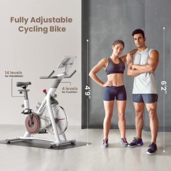 Indoor Cycling Bike, Mekbelt Exercise Bike Supports Bluetooth Connected Smart Stationary Bike with Silent Magnetic Resistance 100 Levels for Home Gym Exercise