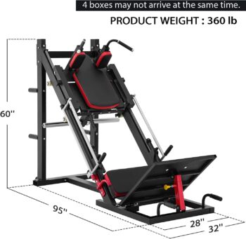 GMWD Leg Press Hack Squat Machine, Hip Sled for Home Gym, Lower Body Special Leg Press Machine