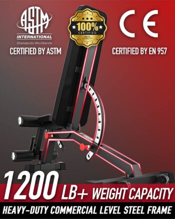 Keppi 1200 LB Weight Bench-Bench1000 PRO Adjustable Workout Bench Press Set for Home Gym Strength Training,Removable Foot Catch for Incline Flat Decline Sit Up Bench for Full Body Fitness - 2023 Version