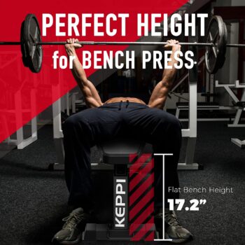 Keppi 1200 LB Weight Bench-Bench1000 PRO Adjustable Workout Bench Press Set for Home Gym Strength Training,Removable Foot Catch for Incline Flat Decline Sit Up Bench for Full Body Fitness - 2023 Version