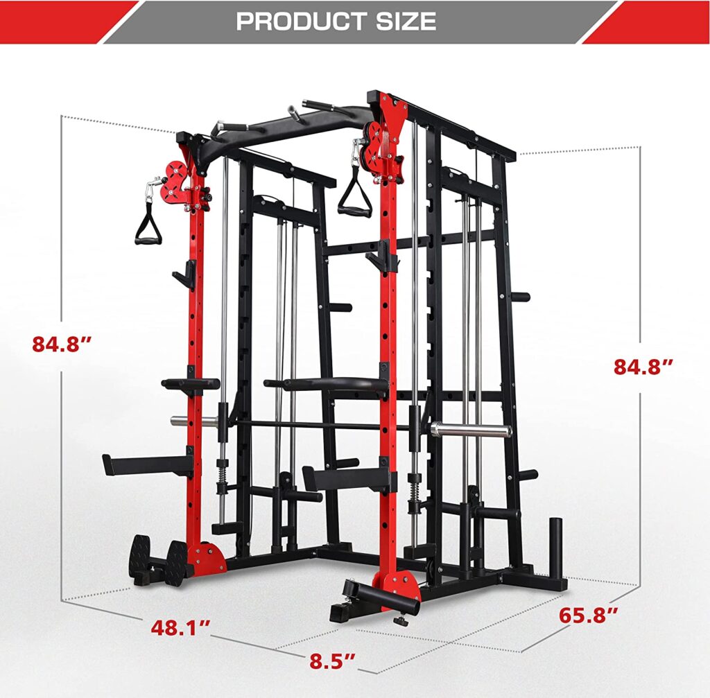 MAJOR LUTIE Smith Machine, Multifunction Power Cage with ...