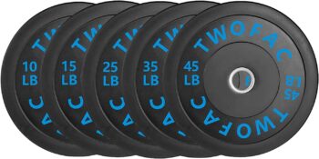 Olympic Weight Plates Set for Home Gym, Olympic Barbell Weight Set, Rubber Bumper Plates Set for Weight Lifting and Strength Training