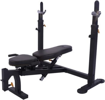 PowerTec Fitness WB-OB16 Olympic Bench Black Adjustable Weight Benches, Black