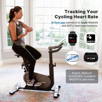 RENPHO Auto Resistance Exercise Bike for Zwift, AI Smart Stationary Indoor Cycling Bike, Bluetooth Fitness Upright Bike for Home Gym, Workout Cycle Bicycle