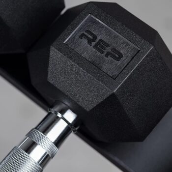 REP FITNESS Ergo Handle Hex Dumbbell Sets. 5-50 Set or 80-100 Set. Available with or Without Dumbbell Rack