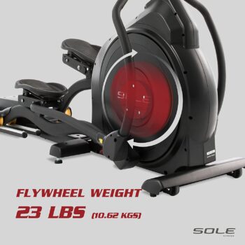 SOLE Fitness E35 Indoor Elliptical, Home and Gym Exercise Equipment, Smooth and Quiet, Versatile for Any Workout, Bluetooth and USB Compatible