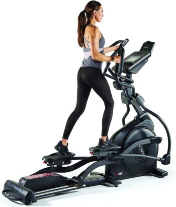 SOLE Fitness E35 Indoor Elliptical, Home and Gym Exercise Equipment, Smooth and Quiet, Versatile for Any Workout, Bluetooth and USB Compatible