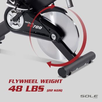 SOLE Fitness SB700 Light Upright Indoor Stationary Bike, Home and Gym Exercise Equipment, Smooth and Quiet, Versatile for Any Workout, Bluetooth and USB Compatible