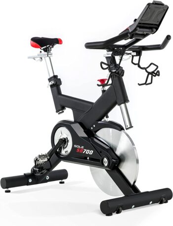 SOLE Fitness SB700 Light Upright Indoor Stationary Bike, Home and Gym Exercise Equipment, Smooth and Quiet, Versatile for Any Workout, Bluetooth and USB Compatible