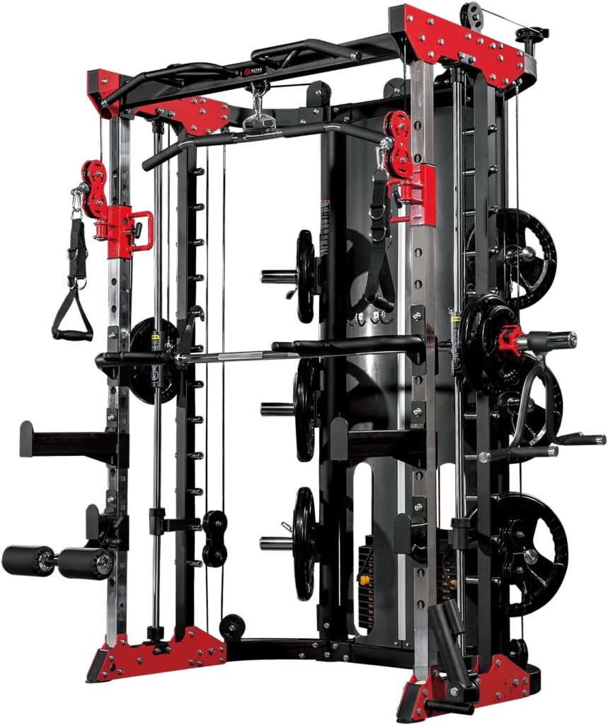 Altas Strength Home Gym Smith Machine with Pulley System...