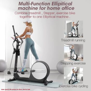 RHYTHM FUN Elliptical Machine Electric Elliptical Machine for Home Use Magnetic Elliptical Training Machine 24 Resistance 330LB Capacity Weight Elliptical Trainer with Smart LED Display Workout APP