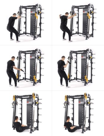 ALTAS Strength AL-3000F Multi Function Smith Machine Black and Yellow 2000IB Workout Light Commercial Fitness Equipment