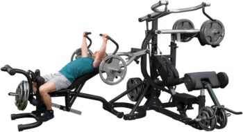 Body-Solid SBL460P4 Free-Weight Leverage Gym with Squat Attachment and Olympic Leverage Flat Incline Decline Bench