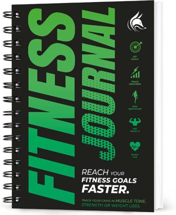 Clever Fox Fitness Journal Workout Log Book - Daily Fitness Planner Workout Journal for Women and Men. Spiral-Bound, Laminated Cover, Thick Pages, A5 (Neon Green)