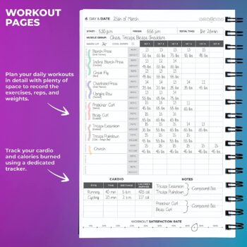 Clever Fox Fitness Journal Workout Log Book - Daily Fitness Planner Workout Journal for Women and Men. Spiral-Bound, Laminated Cover, Thick Pages, A5 (Neon Green)