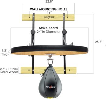 MaxxMMA Heavy Duty Adjustable Speed Bag Platform Kit 24" + Speed Ball (10" x 7")