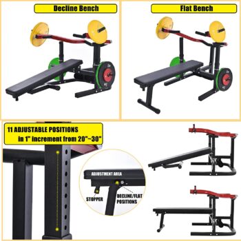 Merax Fitness Chest Press Bench, Adjustable Flat Incline Bench Press with Independent Converging Arms, Total 2000 LB Max. Load Chest Press Machine