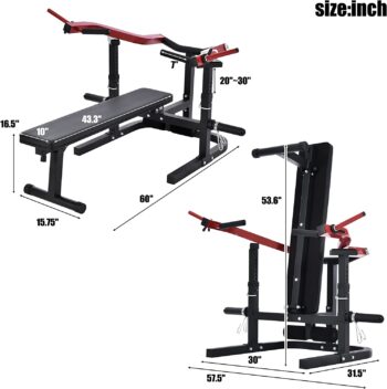 Merax Fitness Chest Press Bench, Adjustable Flat Incline Bench Press with Independent Converging Arms, Total 2000 LB Max. Load Chest Press Machine