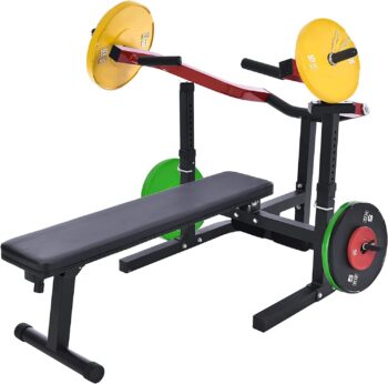 Merax Fitness Chest Press Bench, Adjustable Flat Incline Bench Press with Independent Converging Arms, Total 2000 LB Max. Load Chest Press Machine