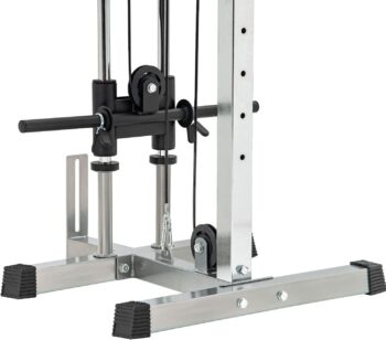 Merax Wall Mount Cable Station with Adjustable Dual Pulley System Pull Down Fitness Station