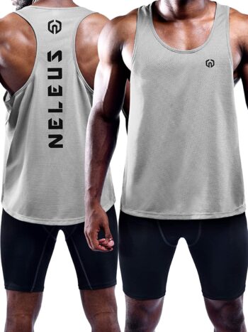 NELEUS Men's 3 Pack Dry Fit Y-Back Muscle Tank Top