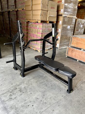 RYAN SHERWOOD Olympic bench chest press with 4 long external storage weight horns commercial Quality (200 lb item weight) for Gym