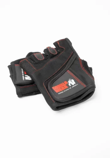 Women's Fitness Gloves - Black/Red Stitched