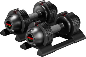 ALTLER Adjustable Dumbbell, 22lb/25lb/44lb/52lb Single Dumbbell Set with Tray for Workout Strength Training Fitness, Adjustable Weight Dial Dumbbell with Anti-Slip Handle and Weight Plate for Home Exercise