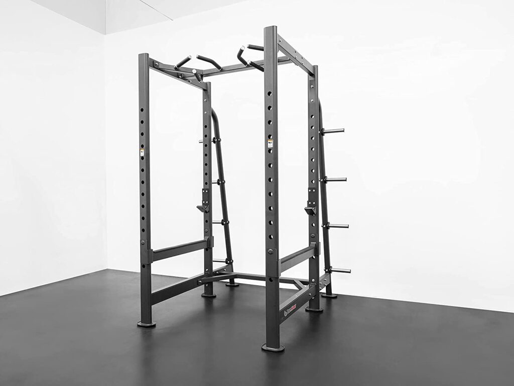 BodyKore Home Gym Package for Men and Women - Commercial Squat Rack, Functional Trainer, 5-50lb Rubber Hex Dumbbell Set, Adjustable Exercise and Training Equipment, 300lb Weight Set