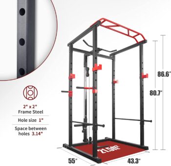 IFAST Multi-Functional Power Cage,Home Adjustable Pullup Squat Rack 1000Lbs Capacity Comprehensive Fitness Barbell Rack