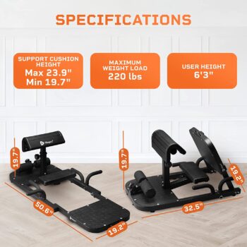 Lifepro 2-in-1 Sissy Squat Machine & Hip Thrust Machine - Deep Squat Workout Machine & Glutes Workout Equipment for Home Gym - Build Whole-Body Strength, Improve Balance & Posture, & Sculpt Your Booty