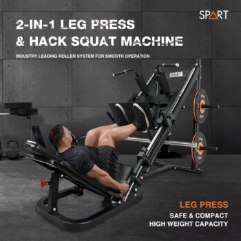 SPART Leg Press Hack Squat Machine, Professional Adjustable Lower Body Specialty Machine with Weight Storage for Home Gym, Hip Sled for Leg Glute Muscles Shaping, Full Lower Body Workout