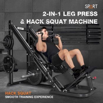 SPART Leg Press Hack Squat Machine, Professional Adjustable Lower Body Specialty Machine with Weight Storage for Home Gym, Hip Sled for Leg Glute Muscles Shaping, Full Lower Body Workout