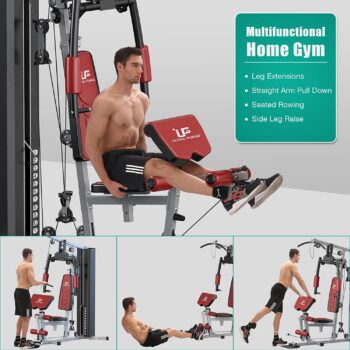 ULTRA FUEGO Multifunctional Home Gym Equipment Workout Station with Pulley System, Arm, and Leg Developer for Full Body Training