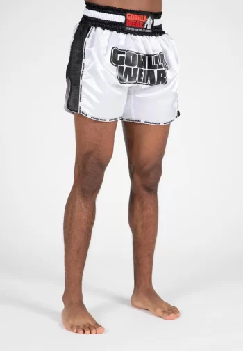 Piru Muay Thai Shorts - White/Black