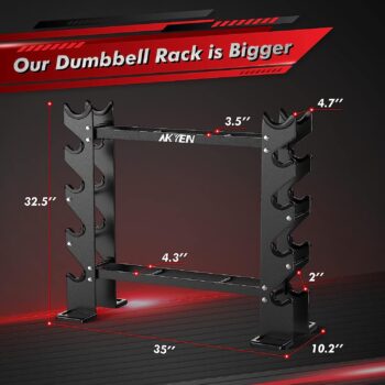 AKYEN Dumbbell Rack Stand Only, Weight Rack for Dumbbells Heavy-Duty Home Gym(1100LBS/750LBS Weight Capacity)