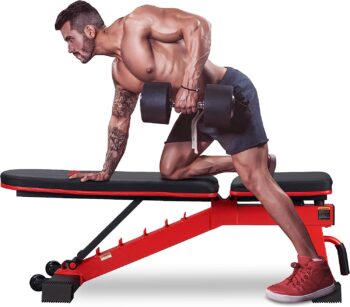 DERACY Adjustable Weight Bench for Full Body Workout, Incline and Decline Weight Bench for Indoor Workout, Home Gym