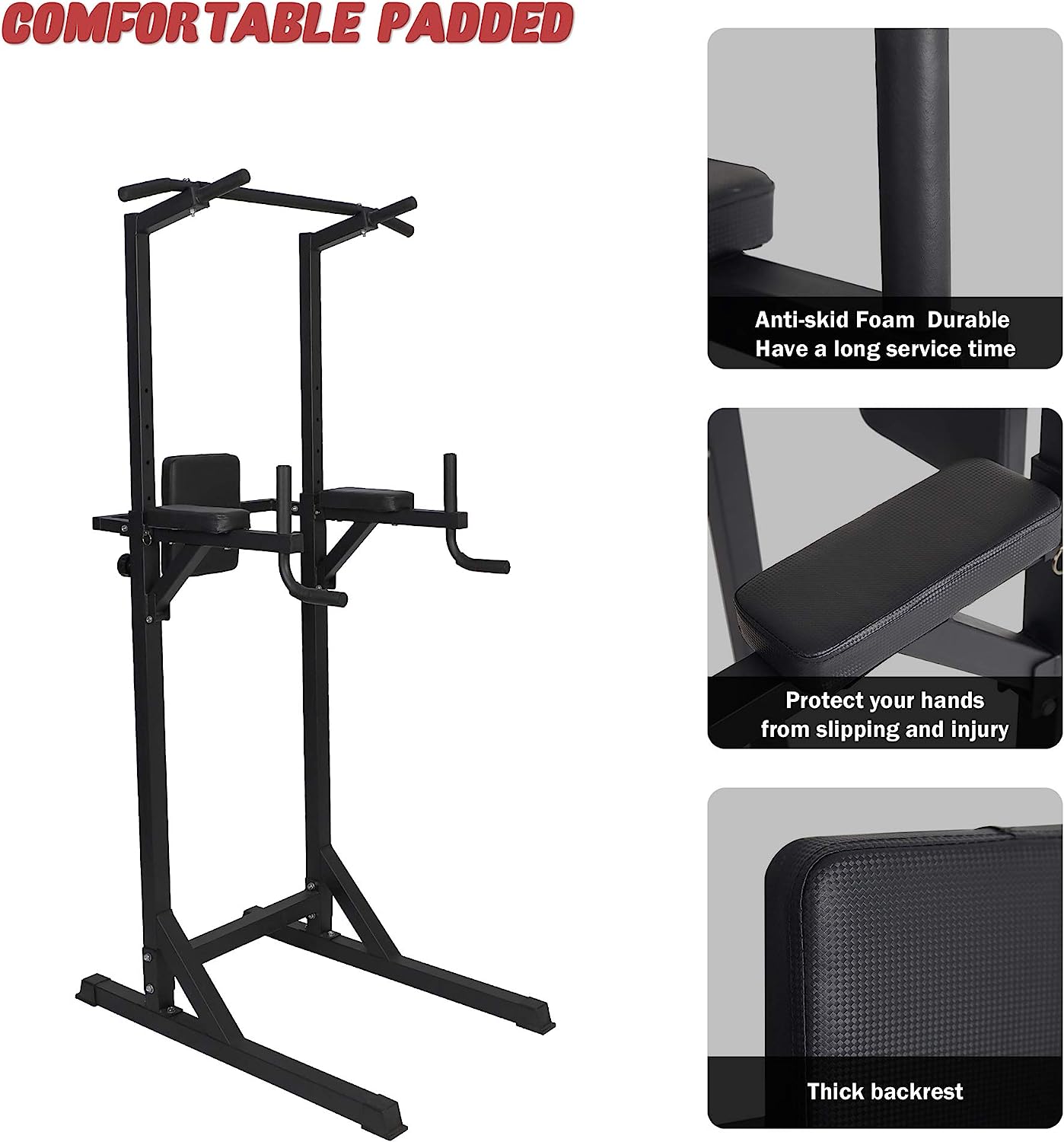 Dporticus Power Tower Workout Dip Station Multi-Function Home...