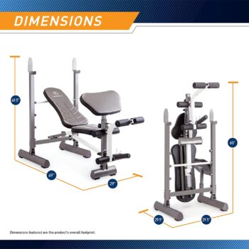 Marcy Folding Standard Weight Bench – Easy Storage MWB-20100, Incline